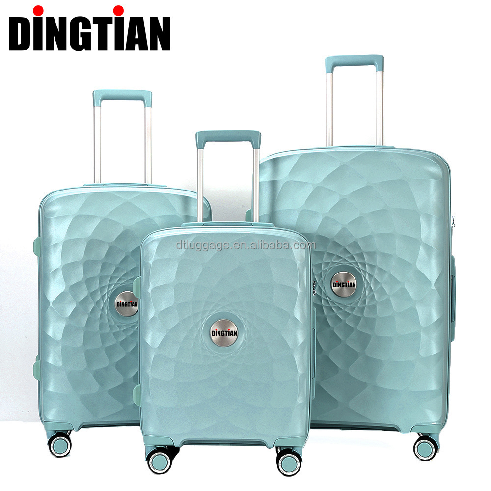 Pink Hot Sale Case Suitcase PP Travel Luggage Sets for Outdoors with Spinner Wheels