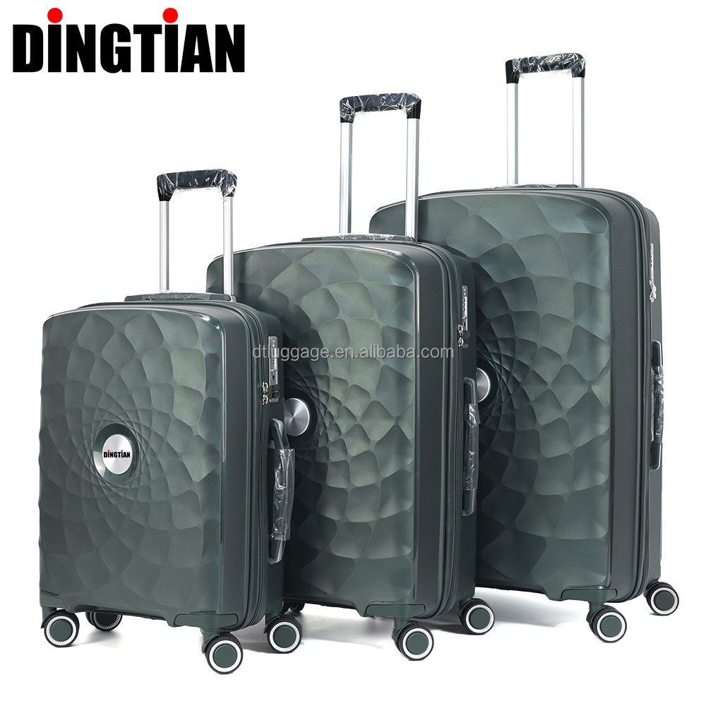 Pink Hot Sale Case Suitcase PP Travel Luggage Sets for Outdoors with Spinner Wheels