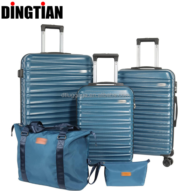 Wholesale OEM ODM ABS Hard side Travel Suitcase sets with bag spinner wheel Maletas pink Carry On Trolley Pilot Case Customized