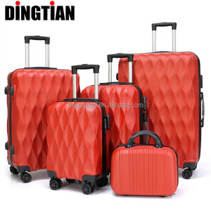 ABS Multiple Size Trolley Travel Bags Metal Color Business Travel Suitcase Sets Durable Travel Luggage Sets