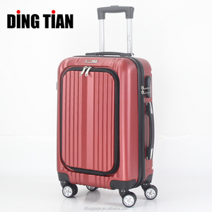 Wholesale 4 wheels multifunction mini luggage suitcase with lock laptop compartment bag customized 20 Inch ABS PC Front Opening