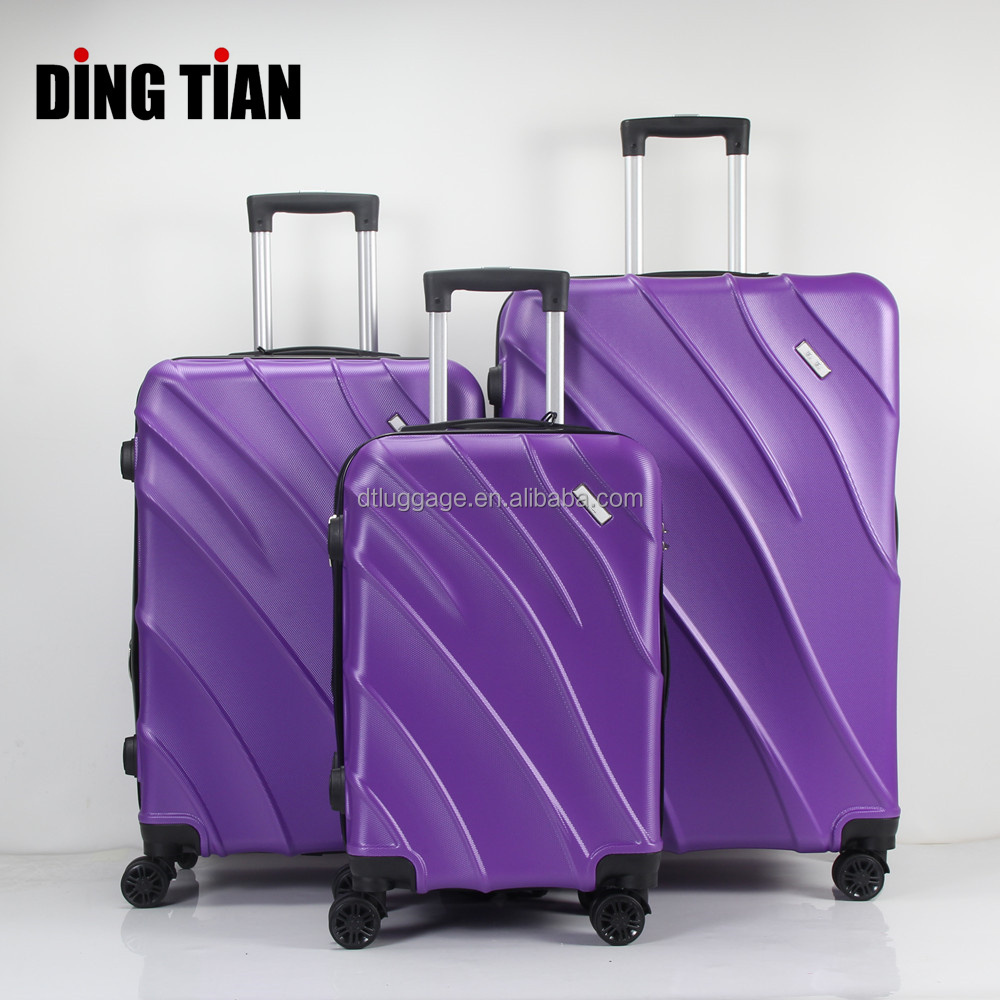 Hot sale 4 wheels new design luggage double zipper suite cases travelling bags luggage expandable trolley suitcase