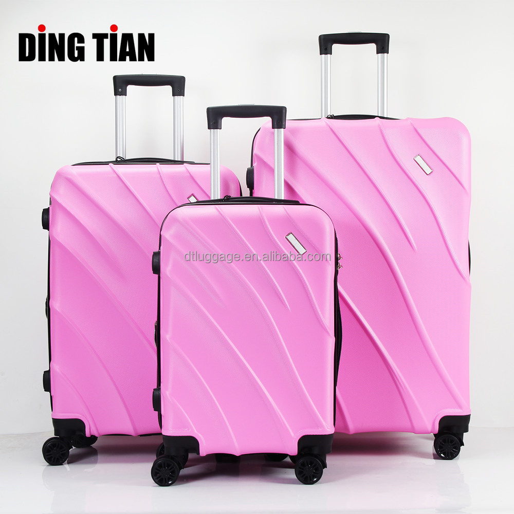 Hot sale 4 wheels new design luggage double zipper suite cases travelling bags luggage expandable trolley suitcase