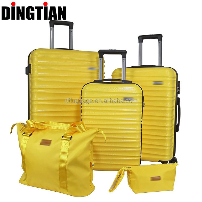 Wholesale OEM ODM ABS Hard side Travel Suitcase sets with bag spinner wheel Maletas pink Carry On Trolley Pilot Case Customized