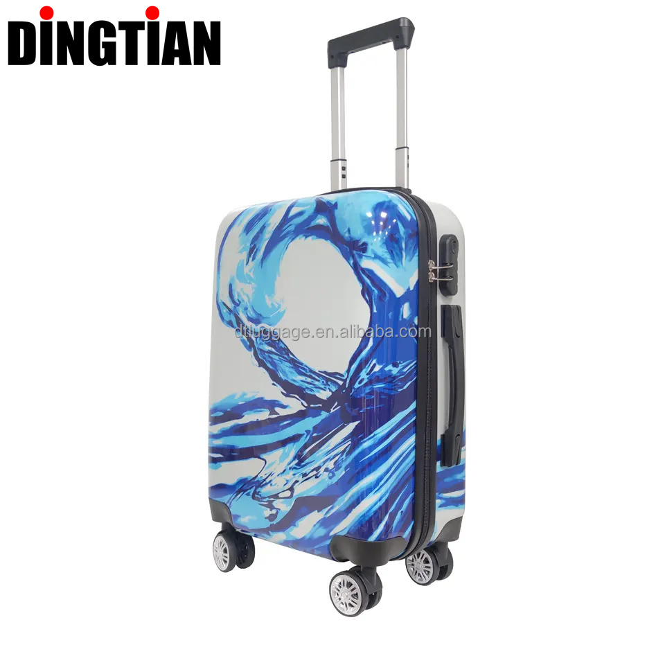 Multiple Sizes Travel Luggage Sets Fashion Colorful Printing Travel Suitcase Sets Large Trolley Travel Bags