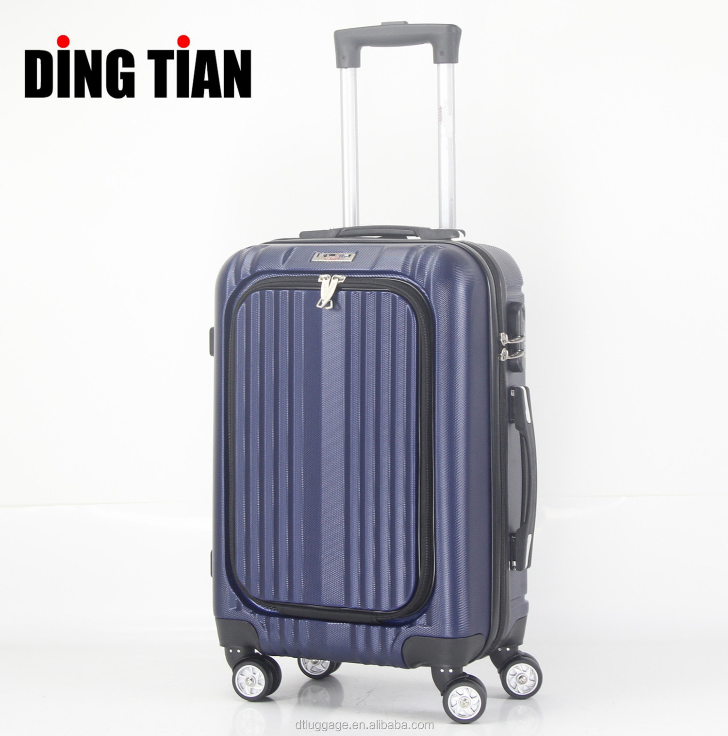 Wholesale 4 wheels multifunction mini luggage suitcase with lock laptop compartment bag customized 20 Inch ABS PC Front Opening