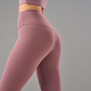 Free sample lulu same style yoga pant women's leggings high-waisted lift buttocks nude sports fitness nine-minute pant wholesale