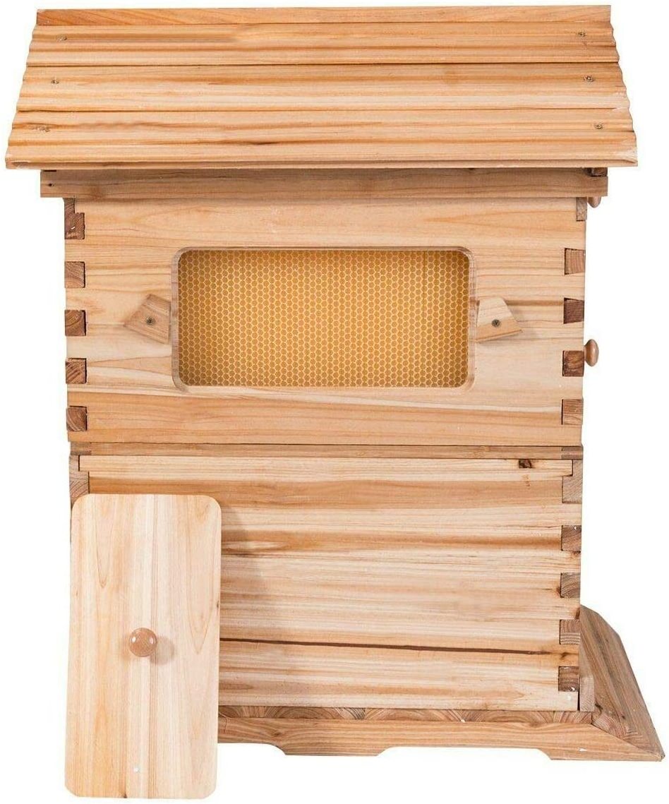 Automatic Hives Wooden Flows Bee Hive House Kit with 7 PCS Upgraded Auto Frame