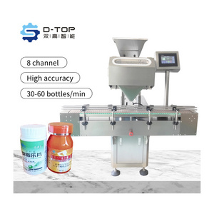 D-top 8 channels electric automatic capsule soft gel counting machine