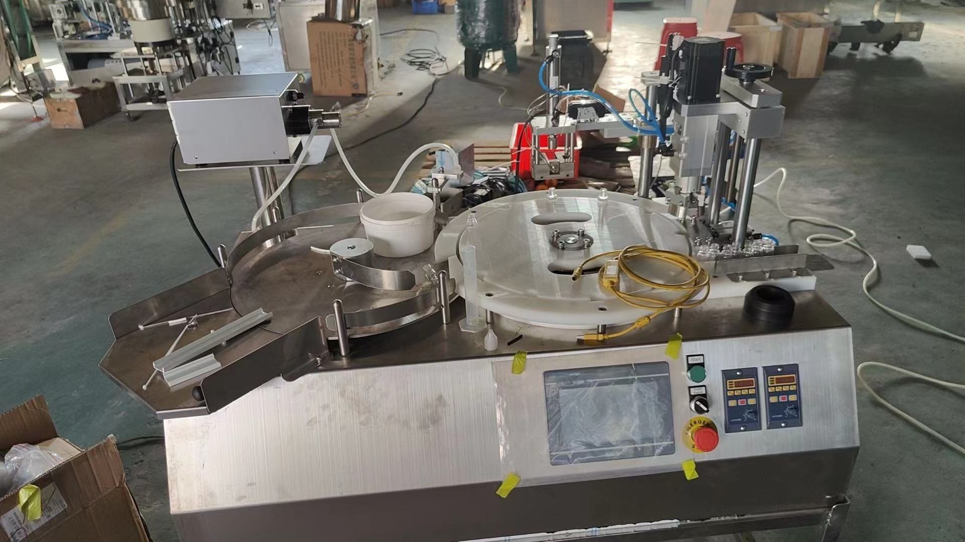 D-top table type rotary liquid filling capping machine for eye drop filling.