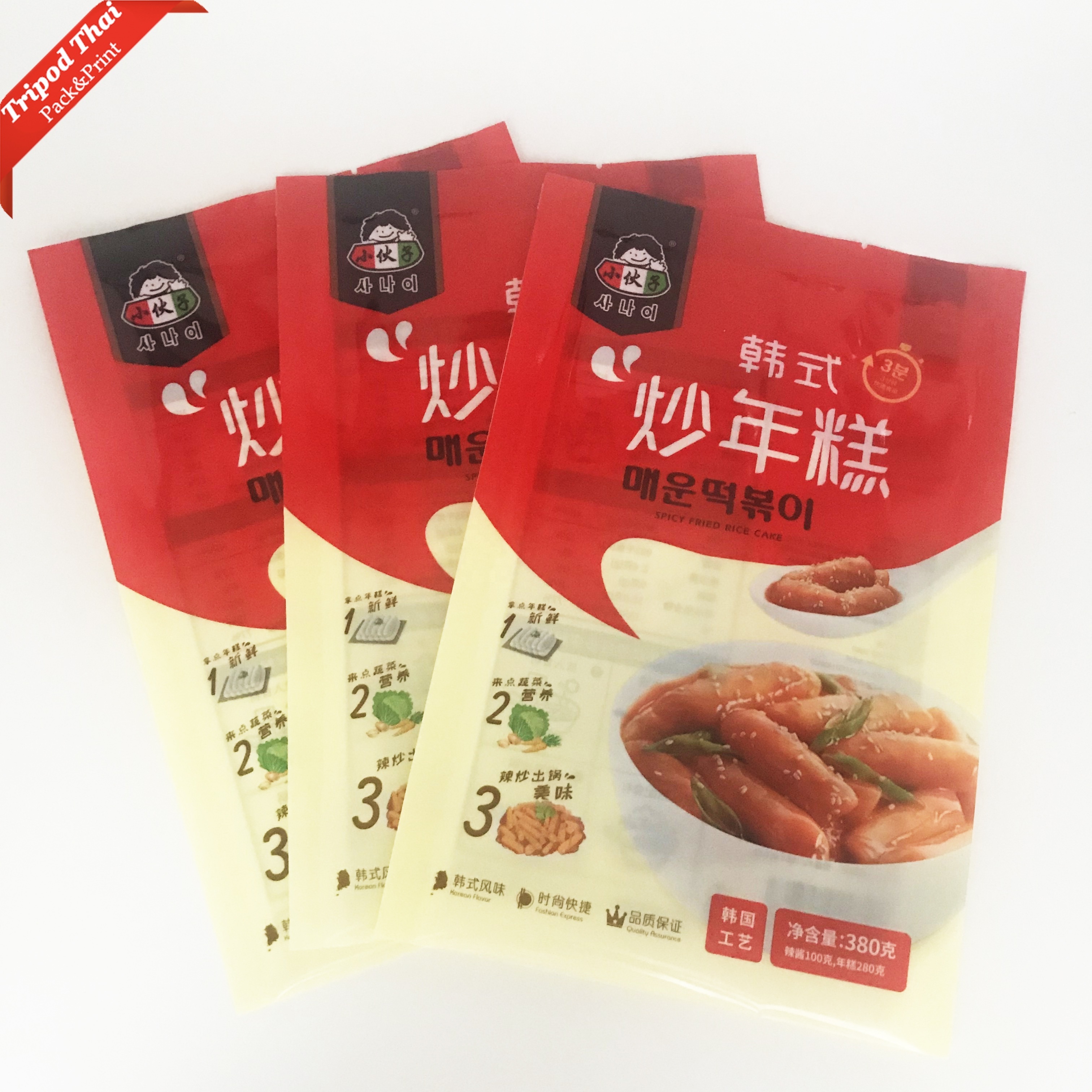 Flavor Seasoning Powder Sauted Rice Cake Pot Halal Kimchi Packaging Bag Pickle Preserve Korea Food Candy Custom Snacks Packaging