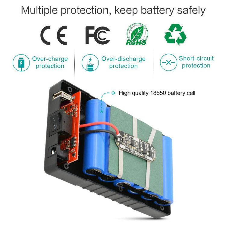 Rechargeable portable 6000mAh DC 12V/5V USB dual output lithium-ion battery pack