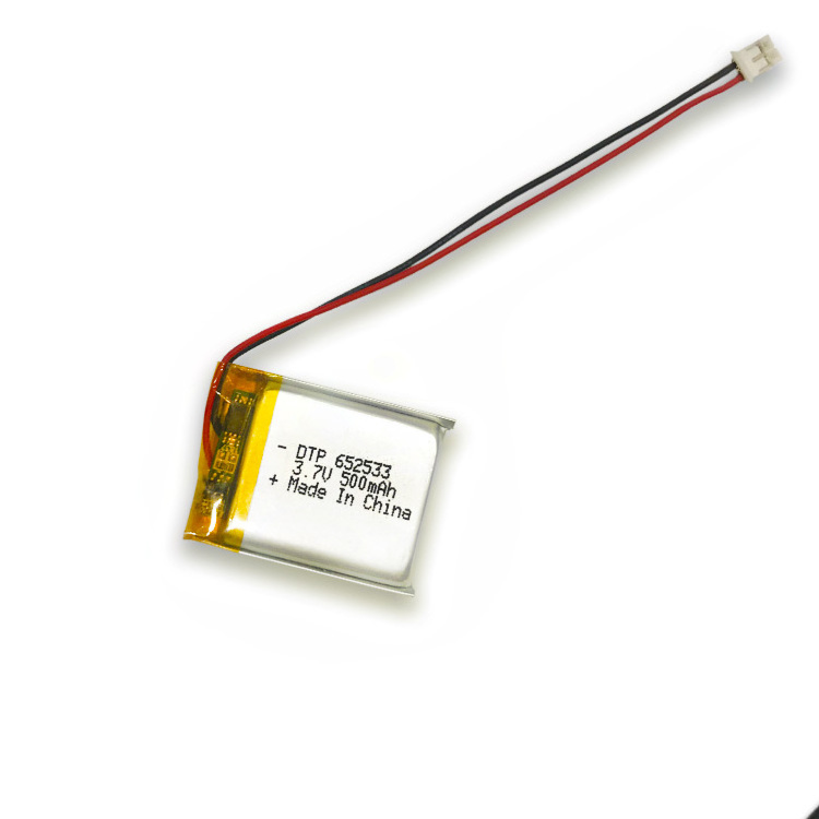 KC BIS UL CB certificated DTP 652533 lipo 3.7v 500mAh 1.85wh lithium polymer battery for smart watch