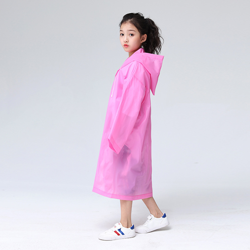 New Fashion Children Raincoat EVA Waterproof Thickened Rain Coat Reusable Transparent Rain Jacket Clear Kids Tour Rainwear Suit