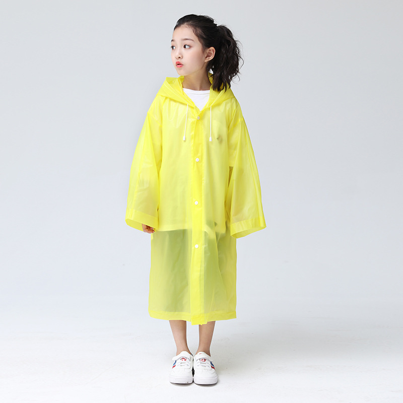 New Fashion Children Raincoat EVA Waterproof Thickened Rain Coat Reusable Transparent Rain Jacket Clear Kids Tour Rainwear Suit