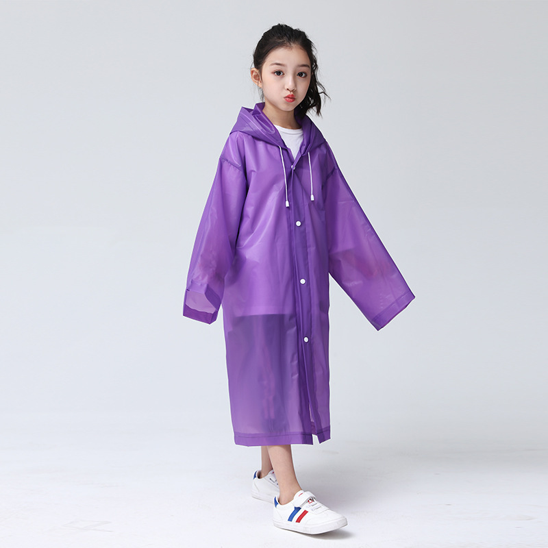 New Fashion Children Raincoat EVA Waterproof Thickened Rain Coat Reusable Transparent Rain Jacket Clear Kids Tour Rainwear Suit