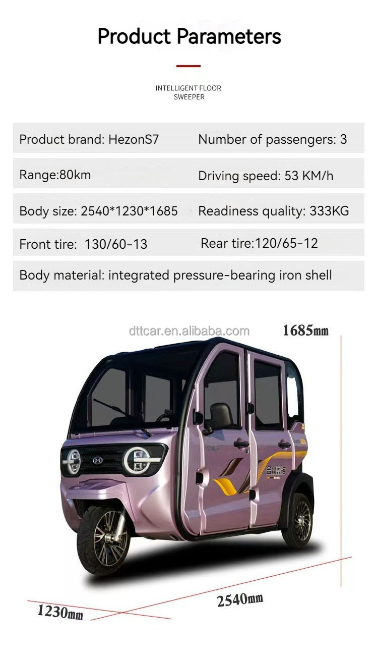 Three Wheels adults Passenger cheap Electric Tricycle Motorcycle Rickshaw Fully Enclosed Mobility electric scooters Motor Cabin