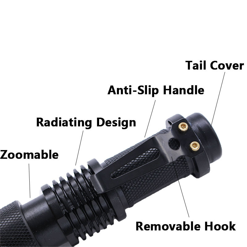 Portable Camping  Zoomable Aluminum LED Torch  Flashlight