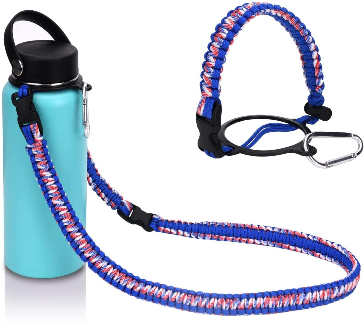 Handle Fits Wide Mouth Water Bottles Durable Hydro Survival Strap Cord Safety Ring Bracelet