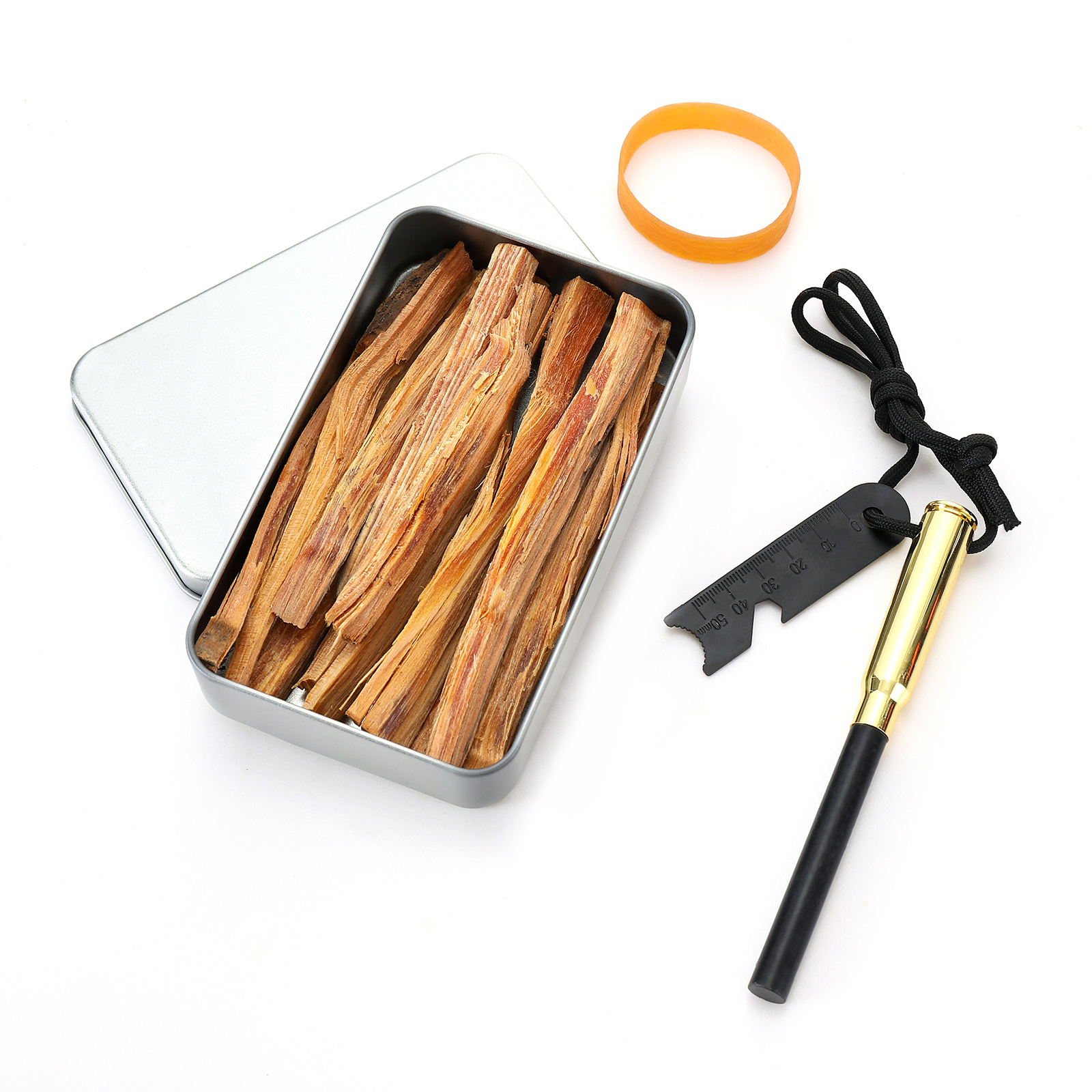 Survival Hike Camping Firesteel Emergency Feueranzunder Kit with Fatwood Sticks Striker