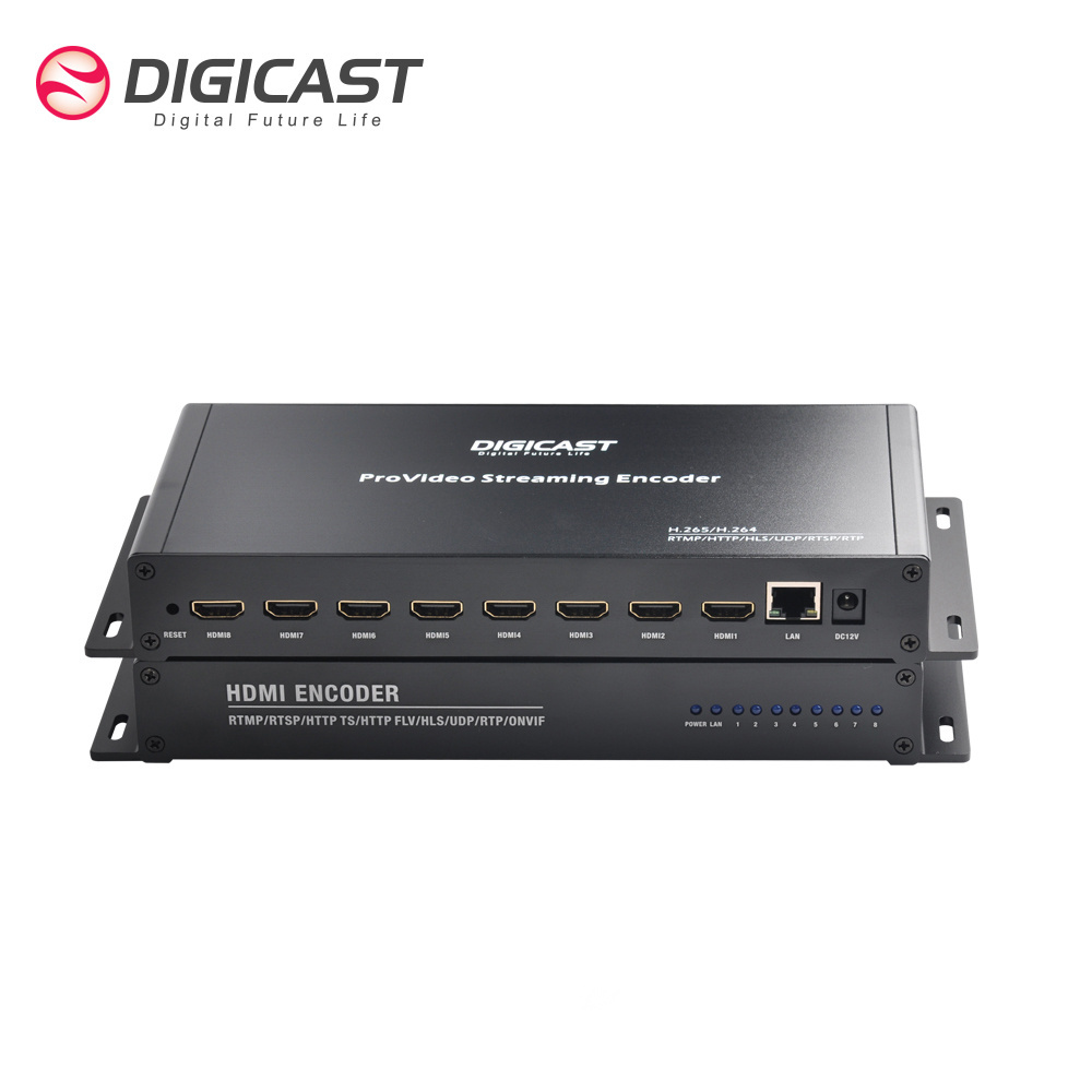 DMB-8908A-EC Classic HD IPTV Encoder 8 Channel H.264 H.265 HEVC Streaming Video Encoder