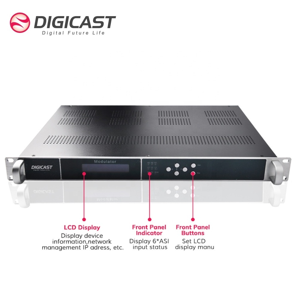 Multi Channels IPTV DVB-C QAM Modulator with IP to RF DVB-T Modulator for Hotel System