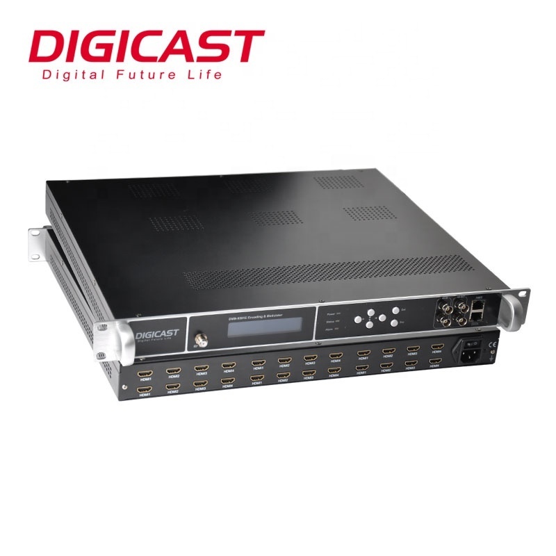 16 24 Channel  Digital TV RF QAM Modulator HD to ISDB-T DVB-T DVBC ISDBT Encoder Modulator