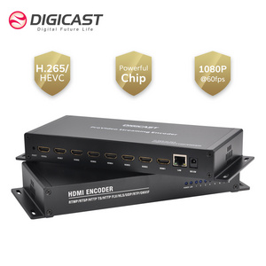 DTVANE 1080P 8-CH H265 IP Encoder Video IPTV Streaming RTMP RTSP HLS M3U8 Encoder for Video to LIVE TV  Media Server