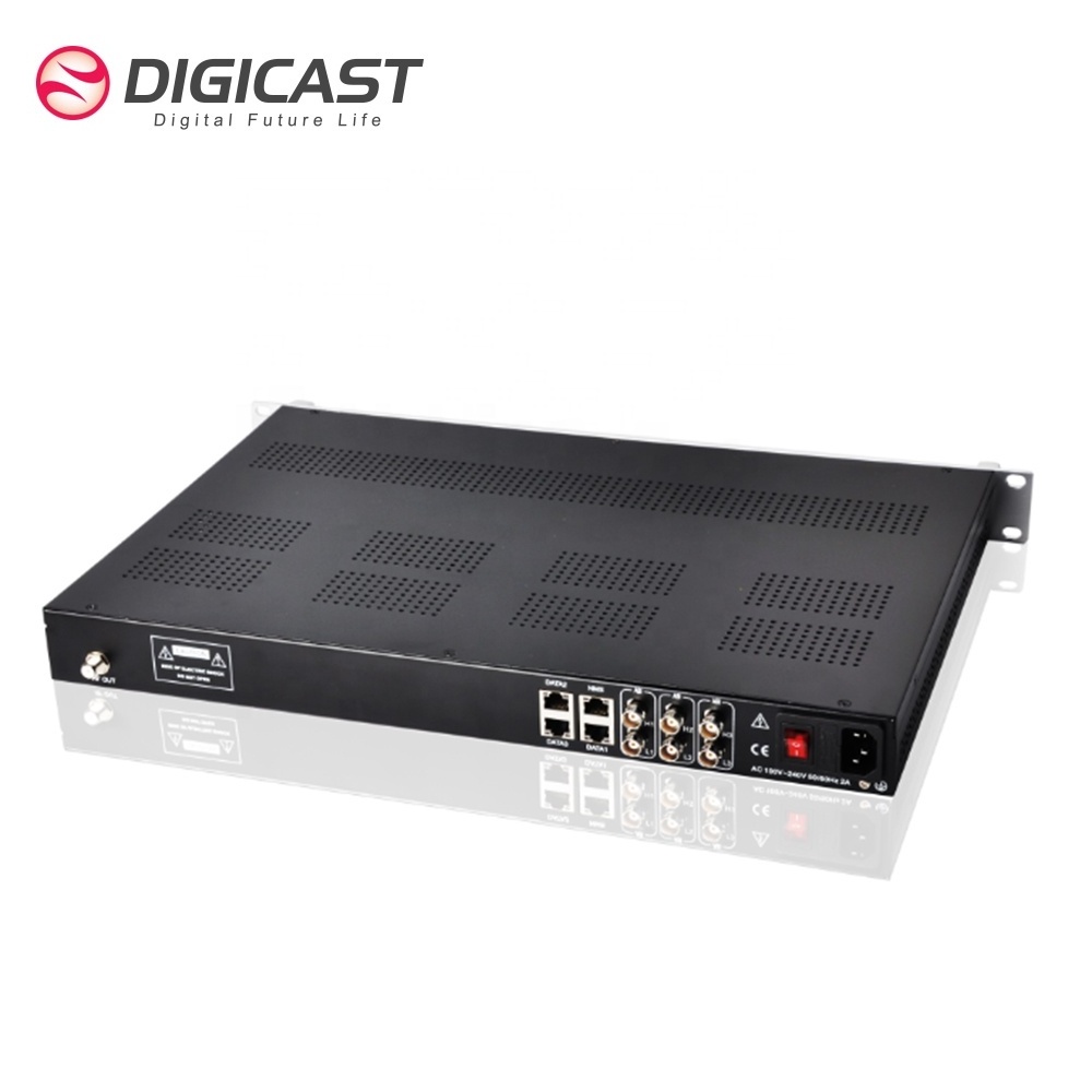 Multi Channels IPTV DVB-C QAM Modulator with IP to RF DVB-T Modulator for Hotel System