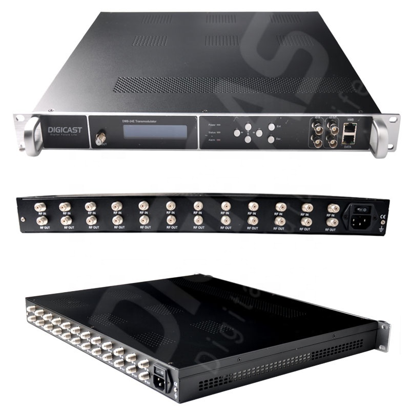 Multi-Channels Digital TV Heandend FTA  DVB-S Tuners to RF DVB-T ISDB-T DVB Transmodulator CATV