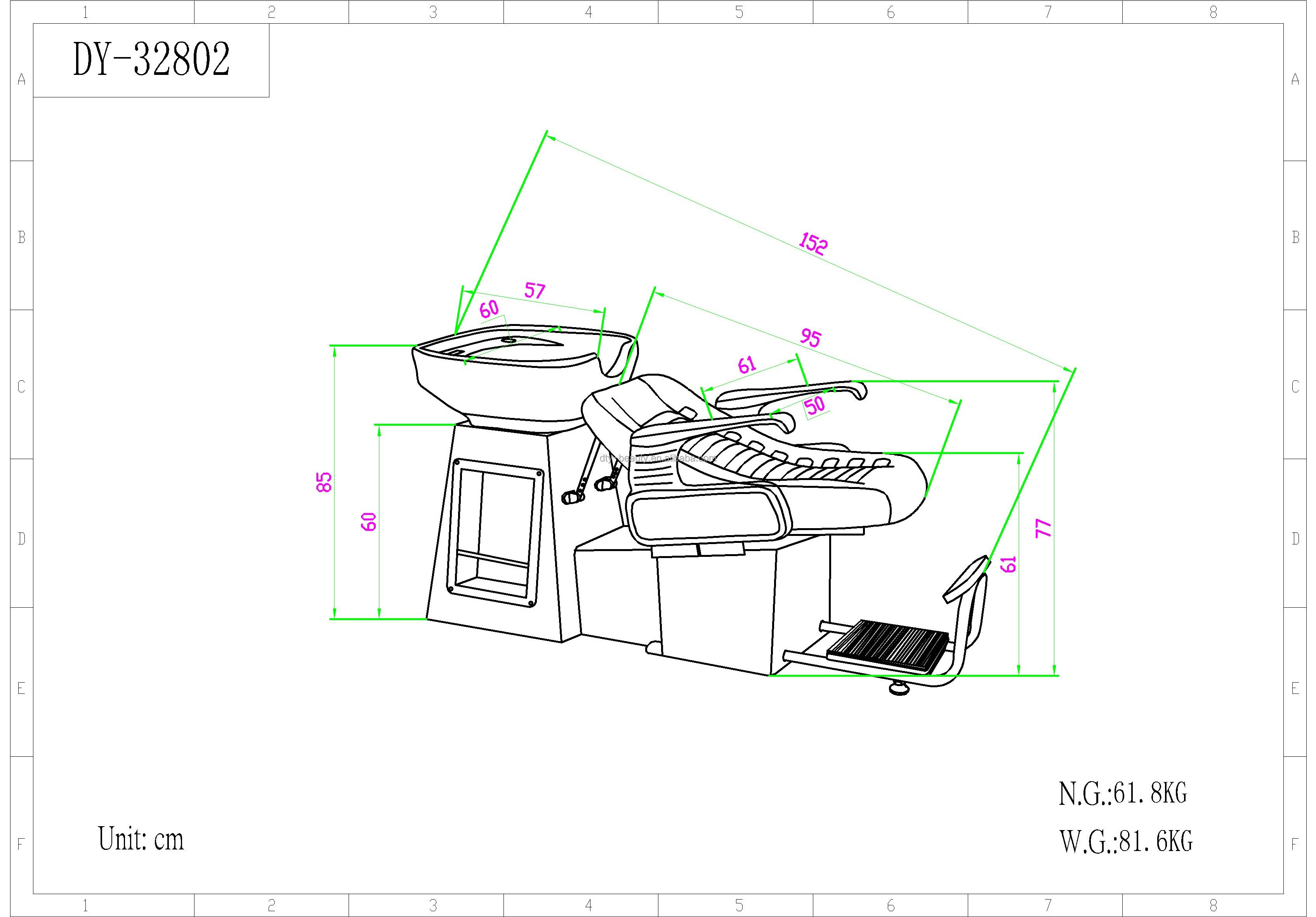 DTY Factory Direct Sale Professional Salon Styling Chair Comfortable Shampoo Sink Backwash Salon Shampoo Chair