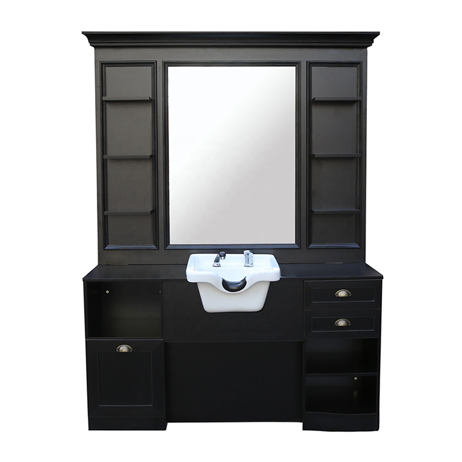 DTY Classic  Salon Furniture  Single Side Styling Mirror Station With Led Light