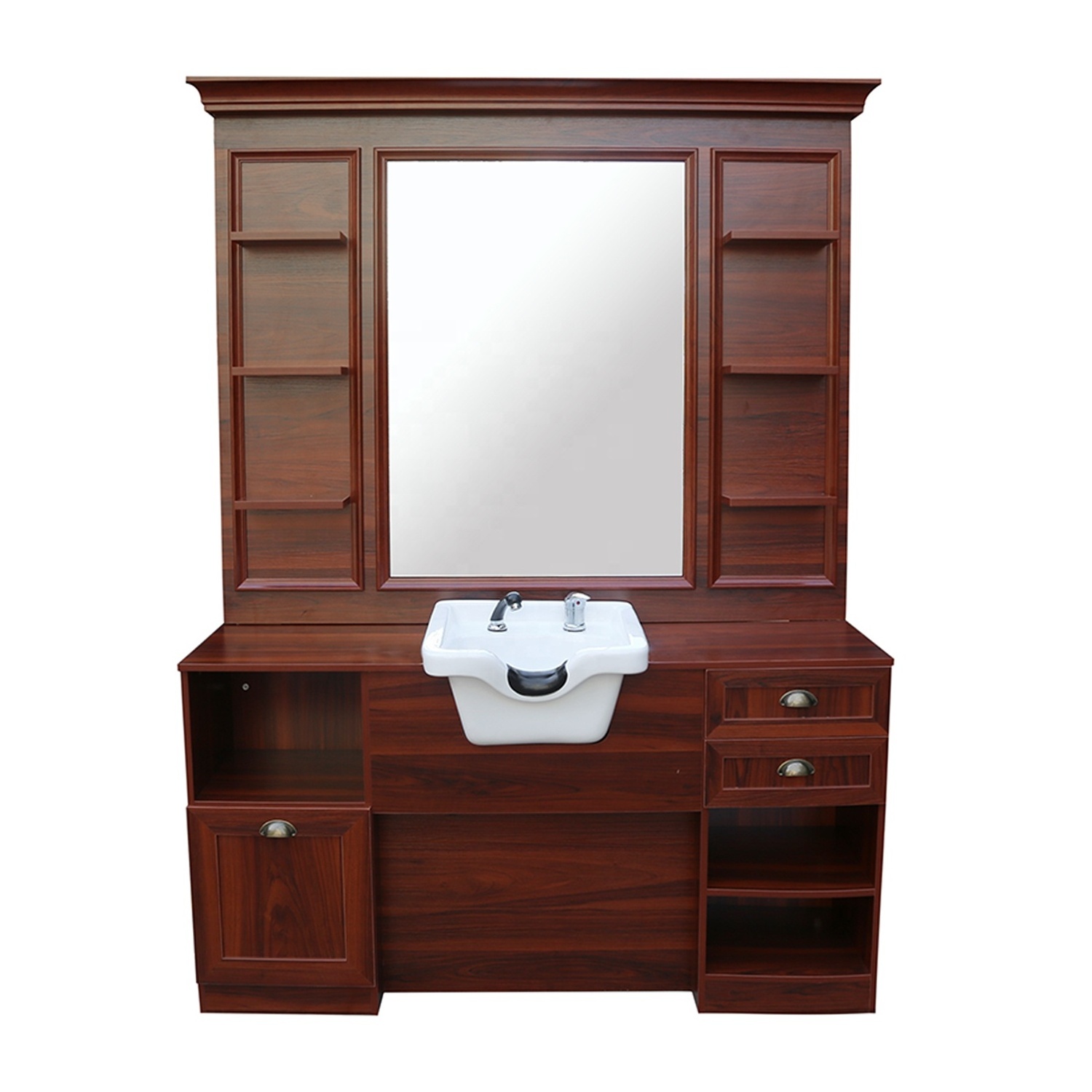 DTY Classic  Salon Furniture  Single Side Styling Mirror Station With Led Light