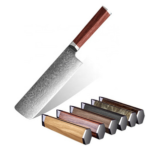 Factory Wholesale Kitchen Knife Damast Knife Blanks Damascus Steel Knife with Wood Handle