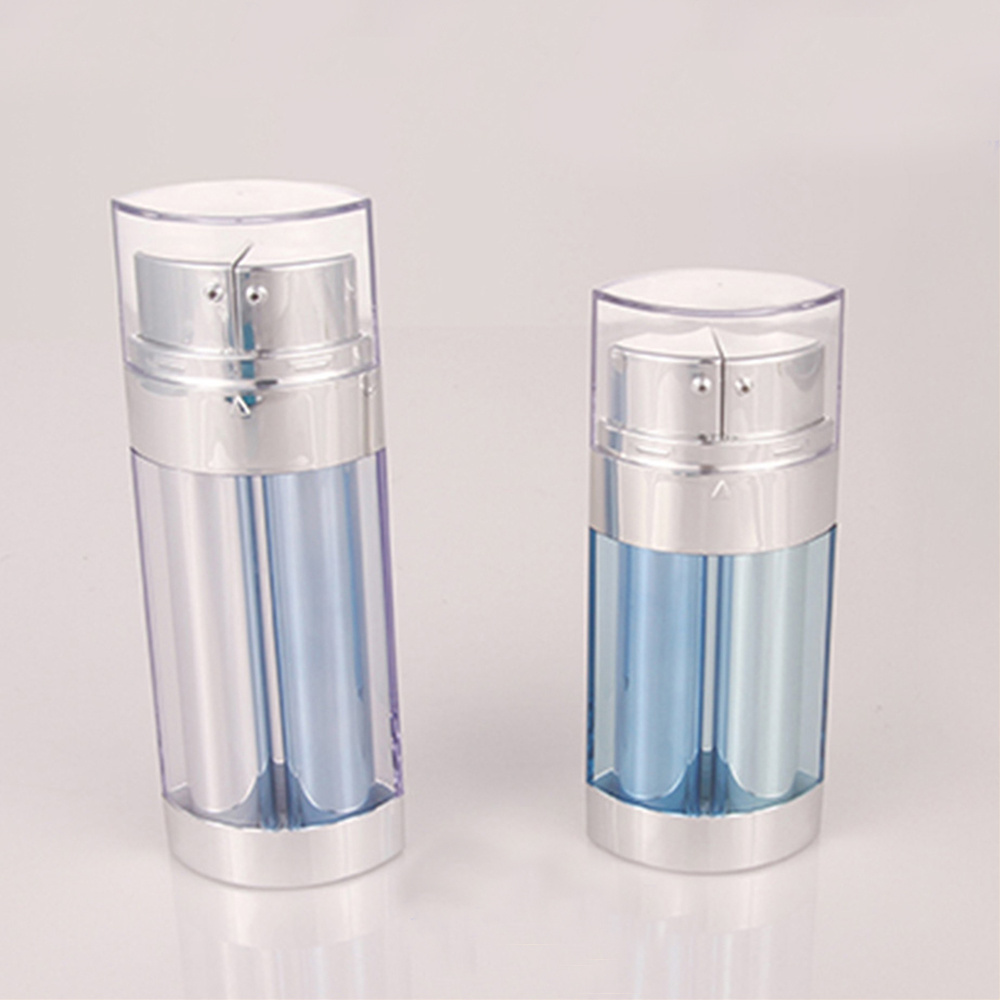 15mlx2 30mlx2 Plastic Oval Dual Chamber Airless Cosmetic Pump Bottle