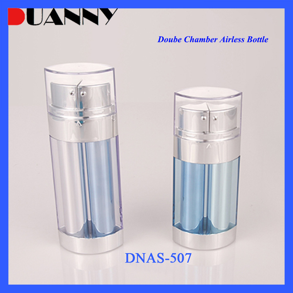 15mlx2 30mlx2 Clear Plastic Dual Chamber Airless Pump Bottle for Cosmetics