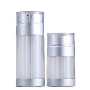 15mlx2 30mlx2 Clear Plastic Dual Chamber Airless Pump Bottle for Cosmetics