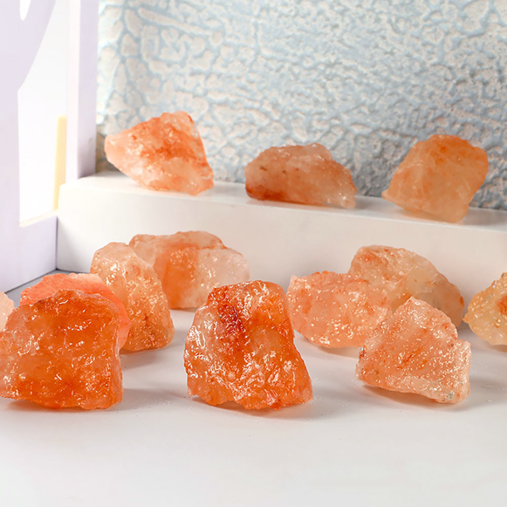 Orange Quartz Raw Stone Wholesale Orange Salt Crystal Yellow Aromatherapy Stone