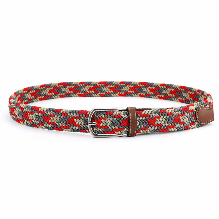 The Most Popular High Quality Custom Fabric Belt Casual Braided Elastic Canvas Mens Belts With Buckles Braided Belts