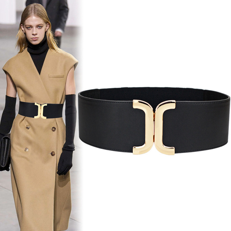 Simple and Versatile Designer Belts Buckle PU Plus Size Wide Belts Fashion Retro belt For Women