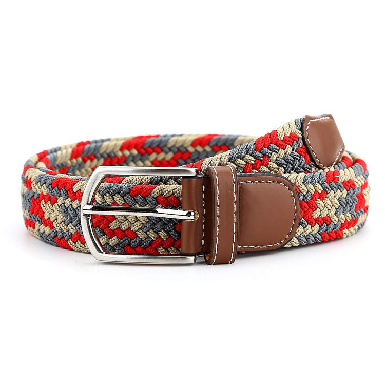 The Most Popular High Quality Custom Fabric Belt Casual Braided Elastic Canvas Mens Belts With Buckles Braided Belts