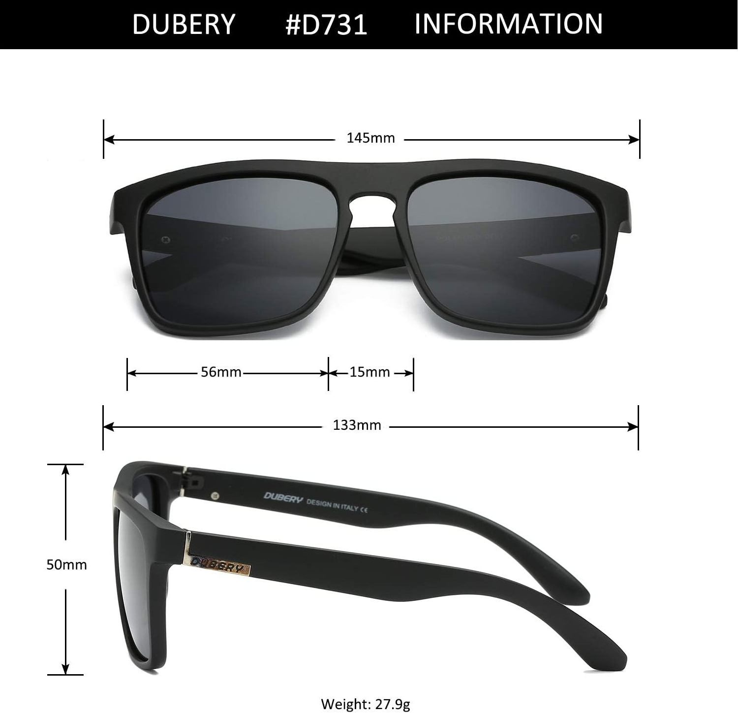 DUBERY mens  sunglasses with dark lenses fashion  square sunglasses 2024 polarized unisex vintage sunglasses