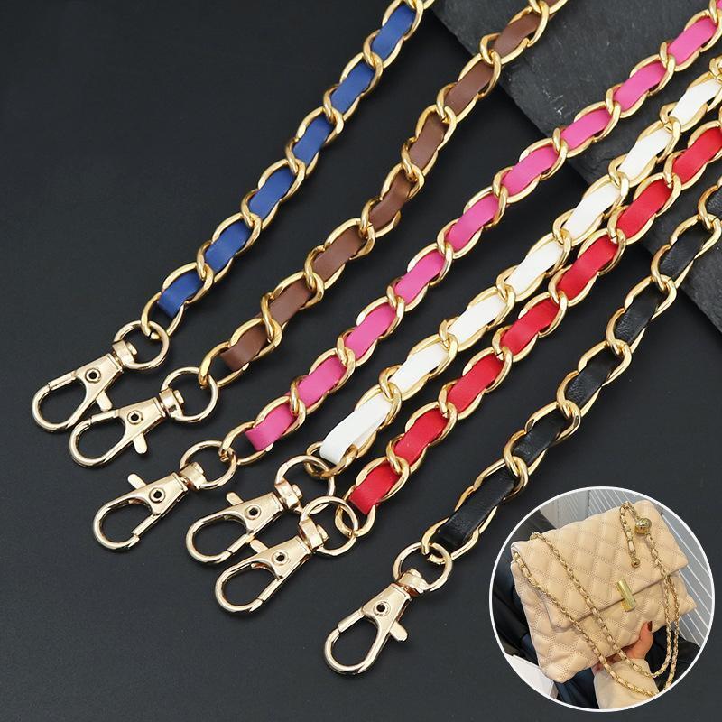 Wholesale handbag shoulder strap accessories metal chain and leather bag hardware fitting purse accessories