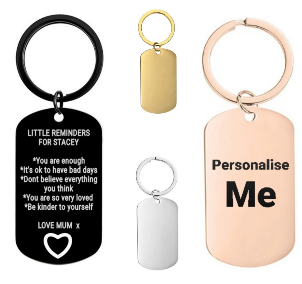 Personalised Keyring Engraved New Car First Home Gift Customised Engraving Stainless Steel