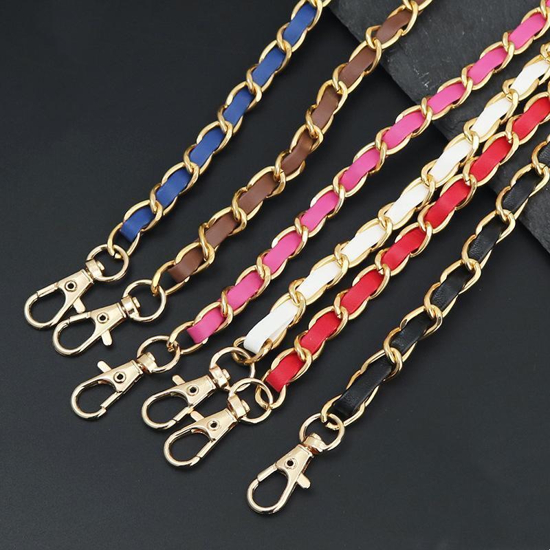 Wholesale handbag shoulder strap accessories metal chain and leather bag hardware fitting purse accessories