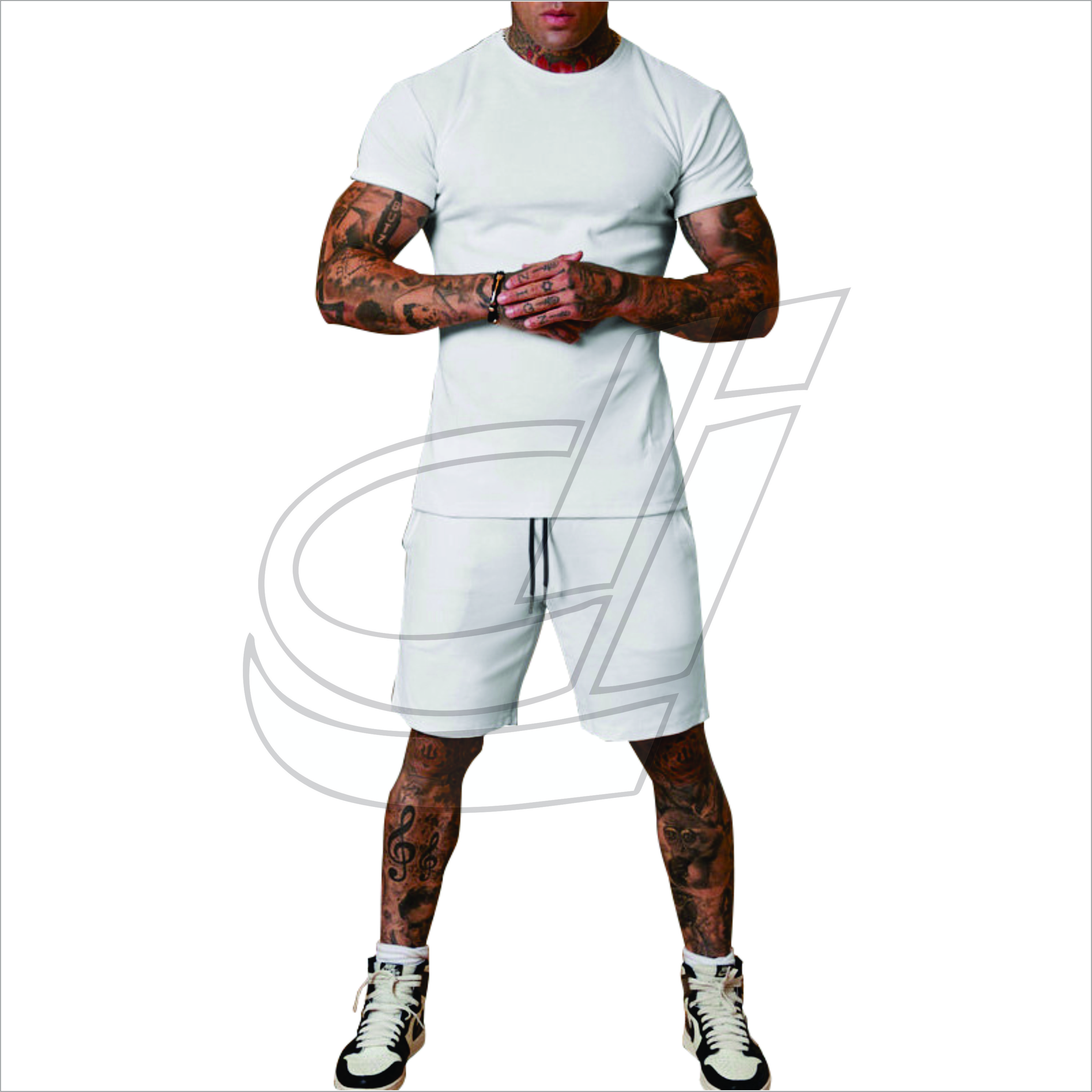 Men Sweat Suit Set Summer Clothing Men 2 Piece Short Sleeve T Shirt and Shorts Sets For Men Sports Wear Short Sleeve Wholesale