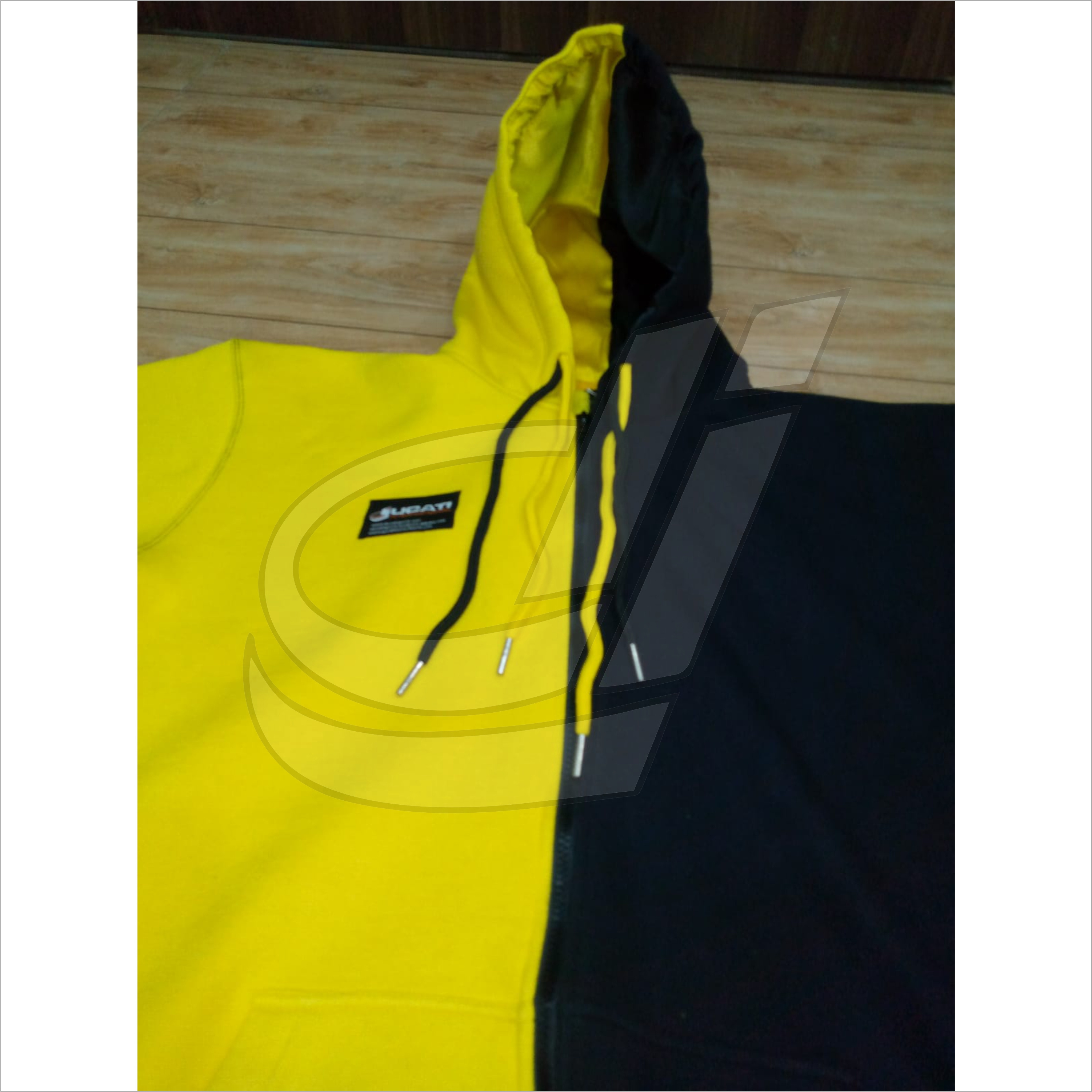 Custom logo split 2 tone colour block and yellow two different multi color block hoodies