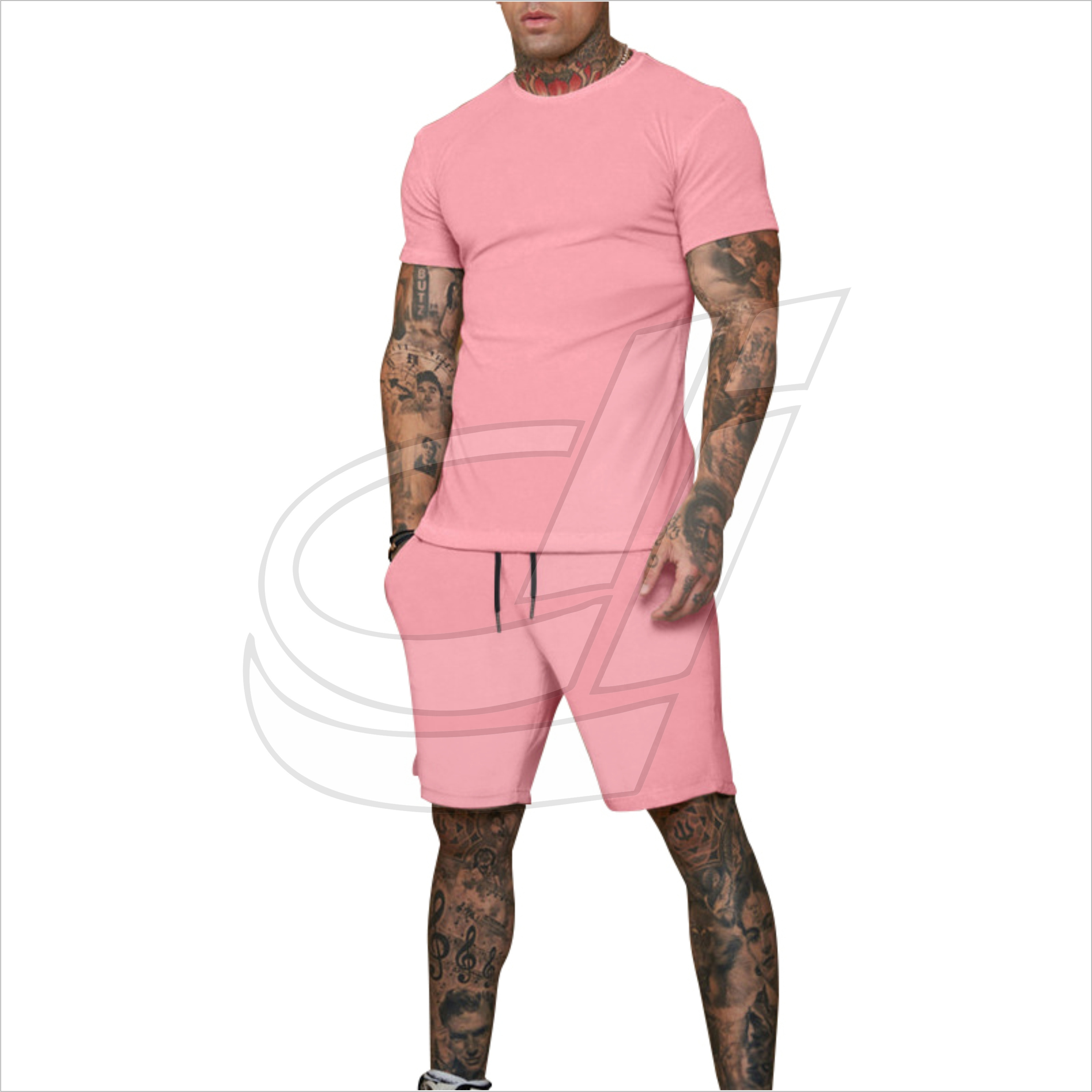 Men Sweat Suit Set Summer Clothing Men 2 Piece Short Sleeve T Shirt and Shorts Sets For Men Sports Wear Short Sleeve Wholesale