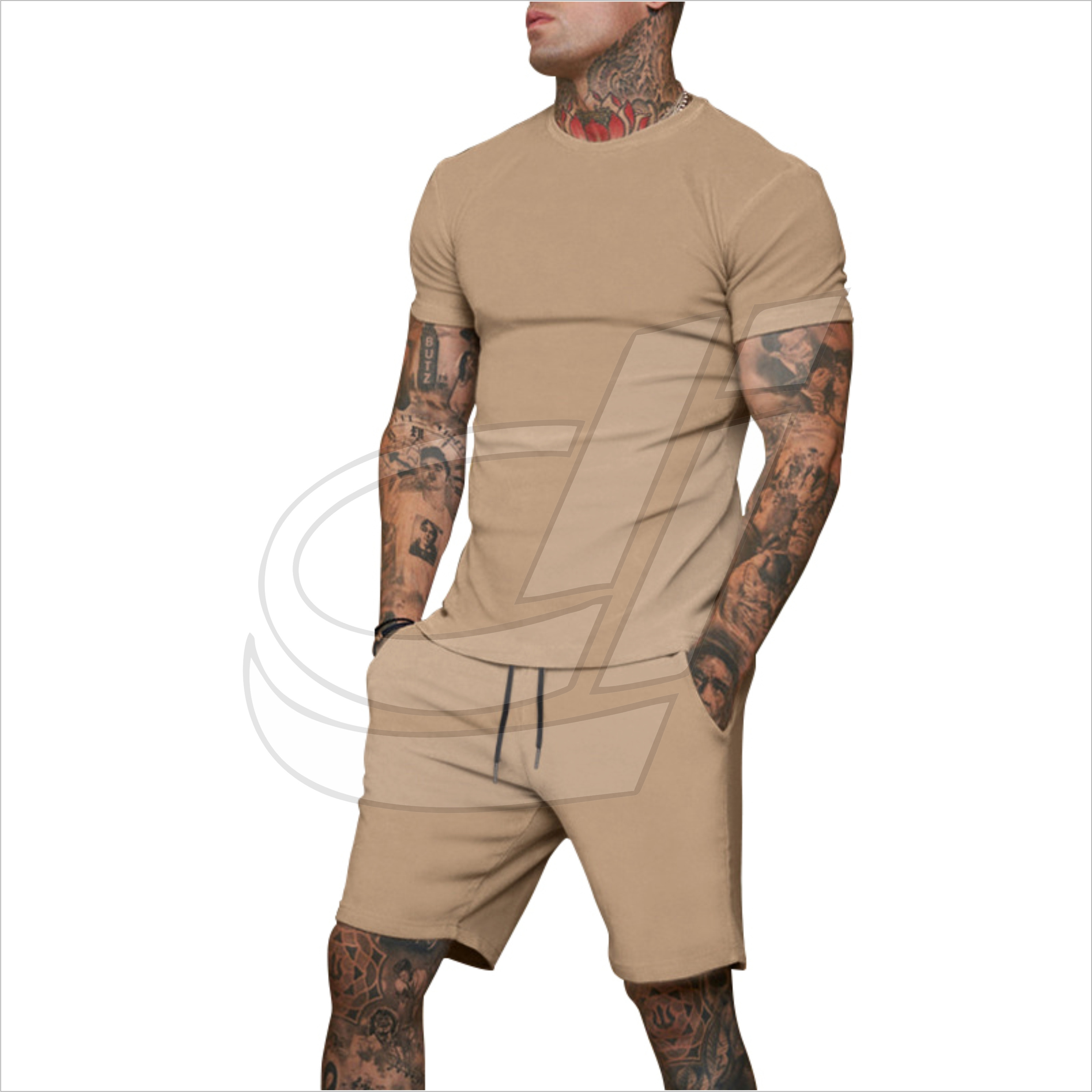 Men Sweat Suit Set Summer Clothing Men 2 Piece Short Sleeve T Shirt and Shorts Sets For Men Sports Wear Short Sleeve Wholesale