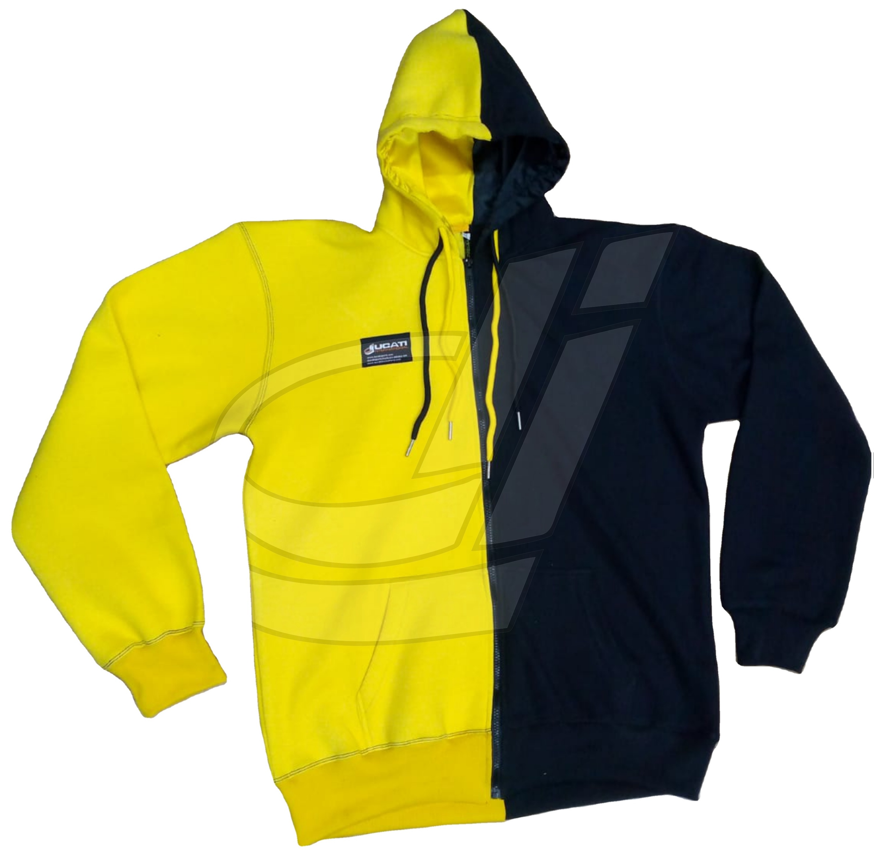 Custom logo split 2 tone colour block and yellow two different multi color block hoodies